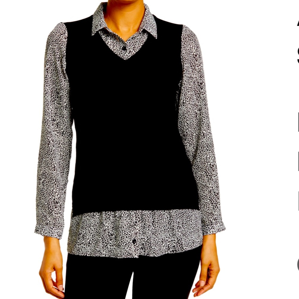 🆕Adrianna Papell sweater vest tunic blouse Size XL
